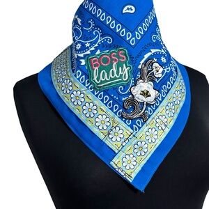 Choker Blue Bandana Cowgirl Collar Scarf Hand Crafted Head Neck Neckerchief